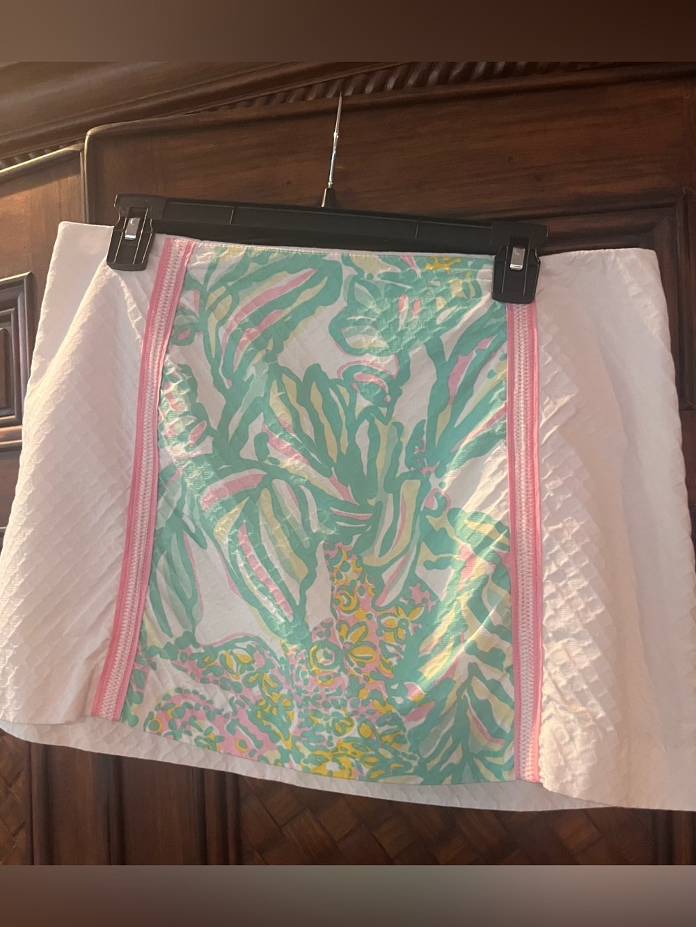 Lilly Pulitzer Pink Label on White Fabric